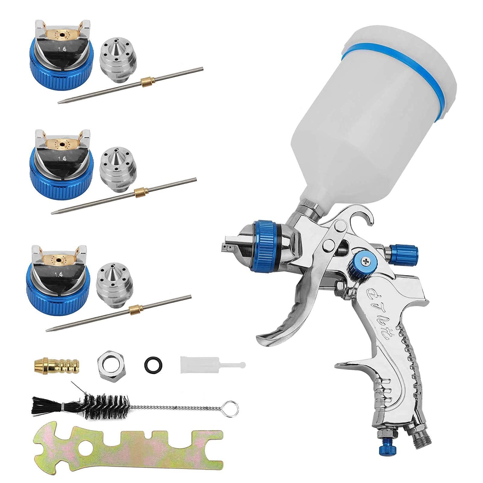 Multitool HVLP Lackierpistole Spritzpistole Kit Sprühpistole 3 Düsen