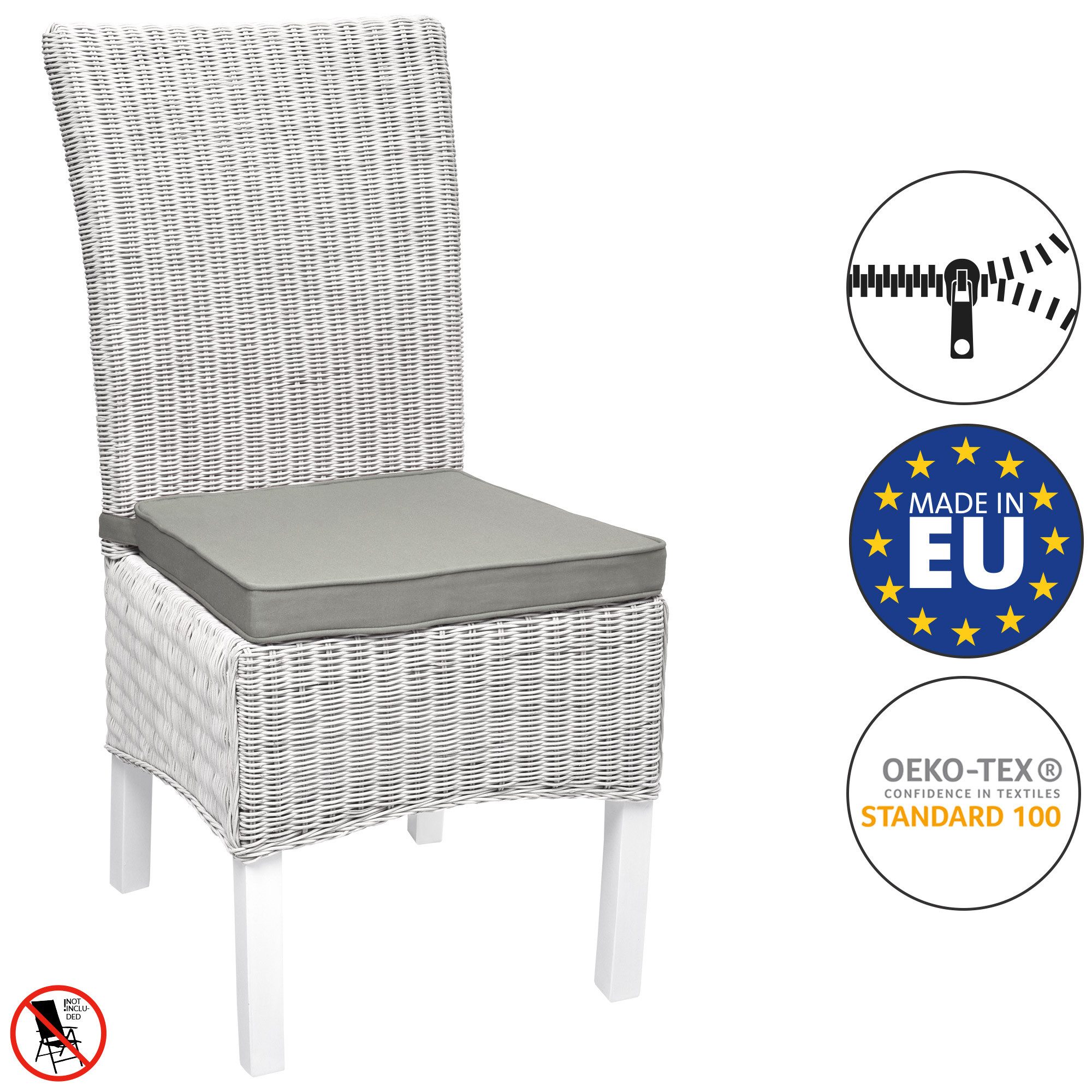 Beautissu Stuhlkissen 6er Set Loft SK Stuhlkissen Hellgrau, 45x40x5cm, Stuh günstig online kaufen