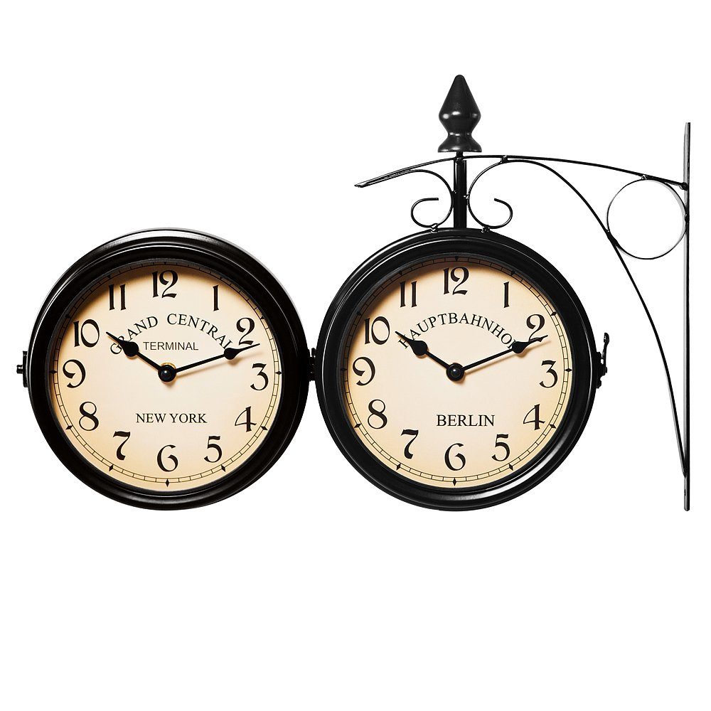 Deuba Wanduhr Vintage (Vintage Quarzuhrwerke Mit Beidseitigem Ziffernblatt Doppelseitige)