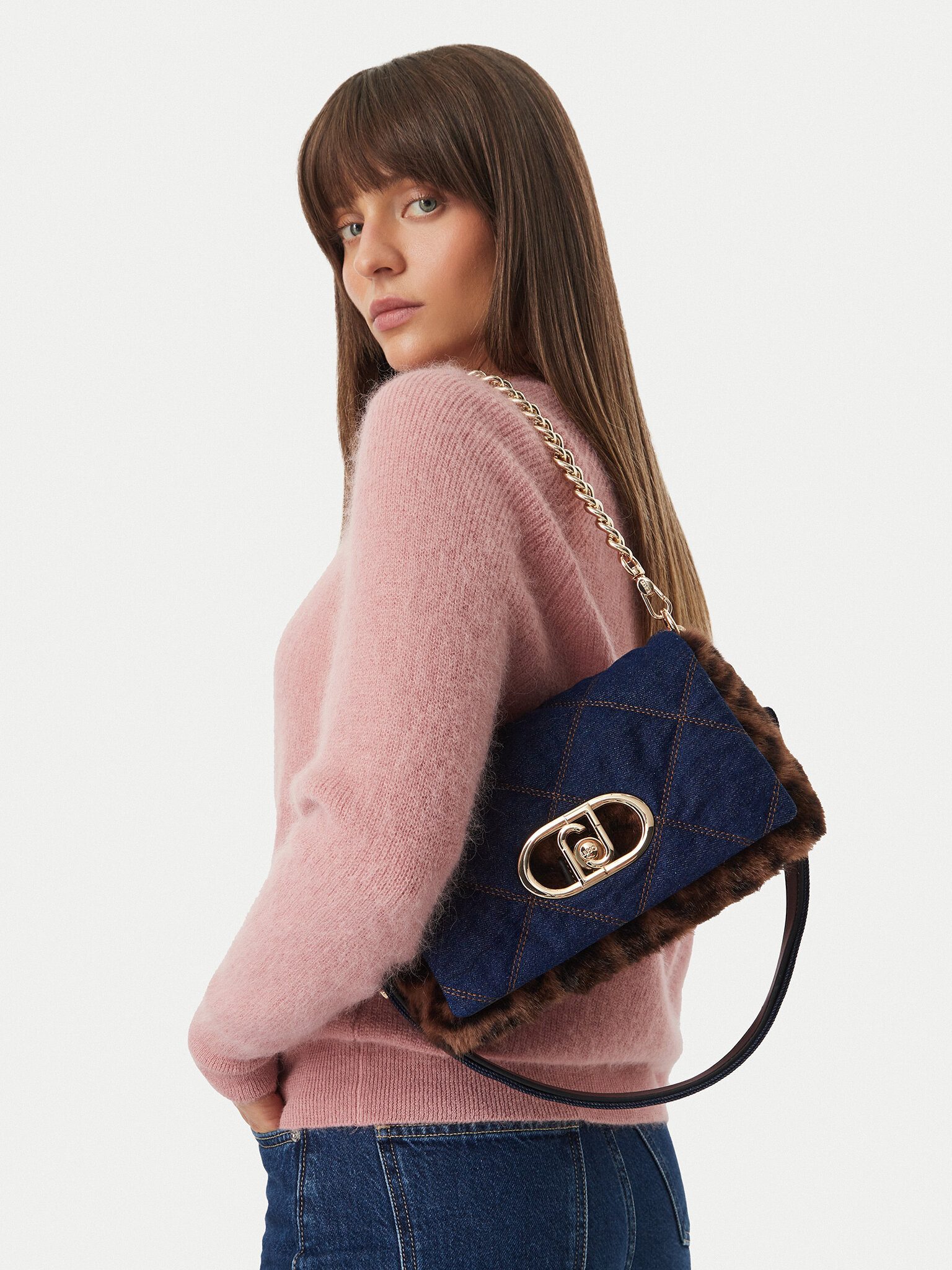 Liu Jo Handtasche M CROSSBODY - Crossbody Bag mit Kette und Steppung