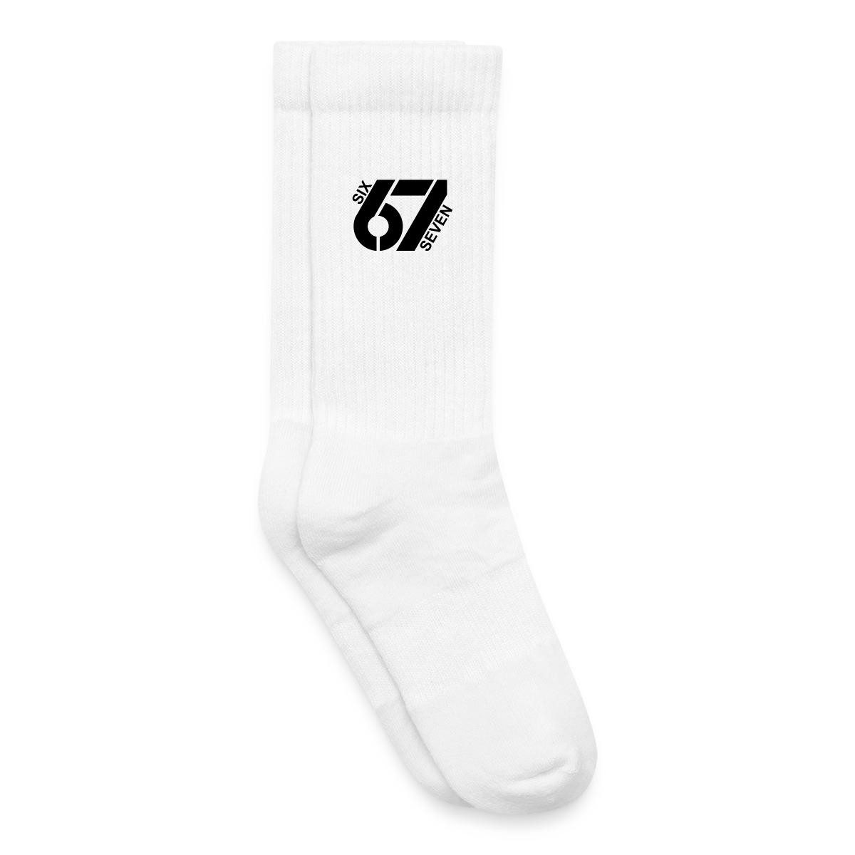 Spreadshirt Socken Six Seven 67 Jugendwort Meme Design 6 7 Kinder Tennissocken (1-Paar)