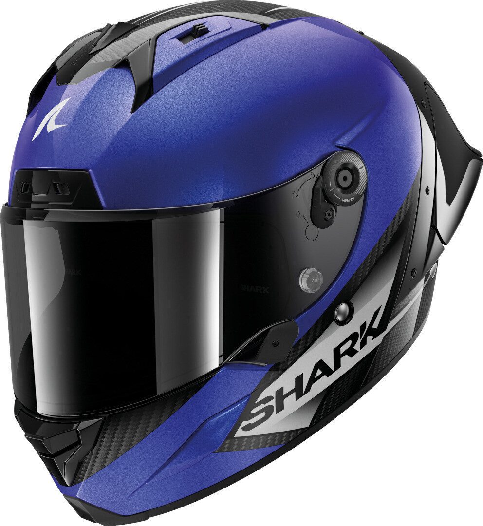 SHARK HELMETS Motorradhelm SHARK Aeron-GP BLANK SP DBA, Carbon Blue Anthracite, Gr. M
