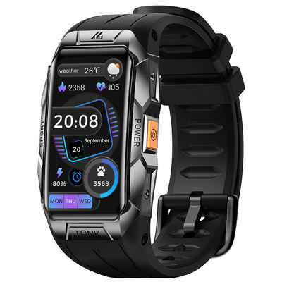 KOSPET Robuste Militär-Smartwatch für Android und iOS, 50 Meter wasserdicht Smartwatch (3,7 cm/1,47 Zoll), großer Akku mit 50 Tagen Standby, Bluetooth-Anrufe, für Herren
