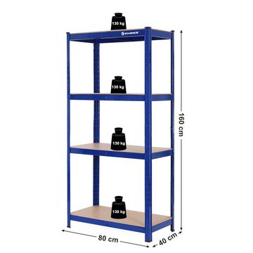 SONGMICS Schwerlastregal Lagerregal, 1-tlg., 4 Ebene, bis 520 kg belastbar