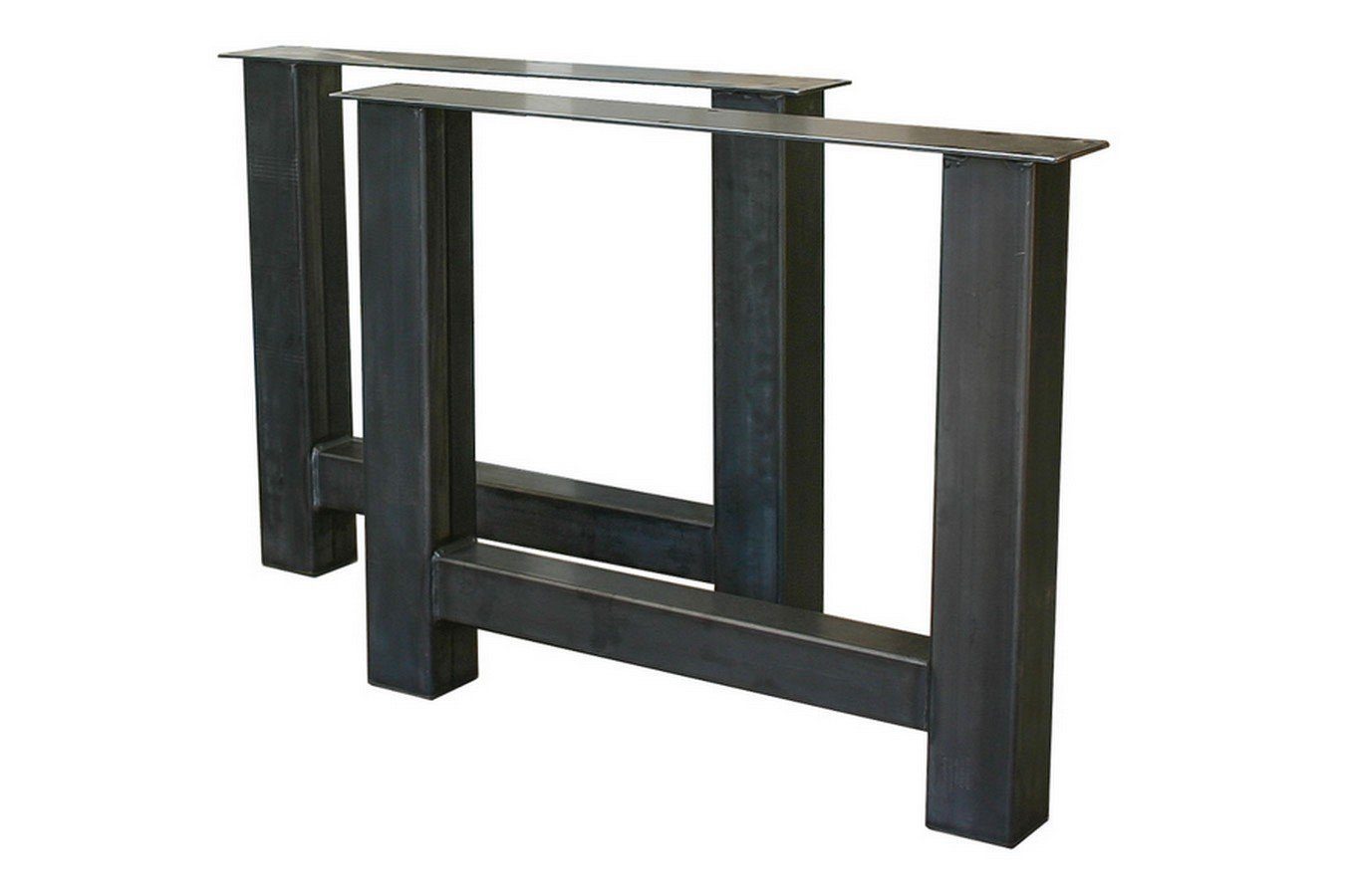 Tischhelden Tischbein Tischgestell 2-er Set Eisen schwarz 90