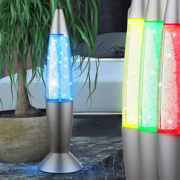 etc-shop Dekolicht, LED-Leuchtmittel fest verbaut, Farbwechsel, LED Lavalampe Glitzer Tischleuchte Farbwechsel Glitter Dekoleuchte