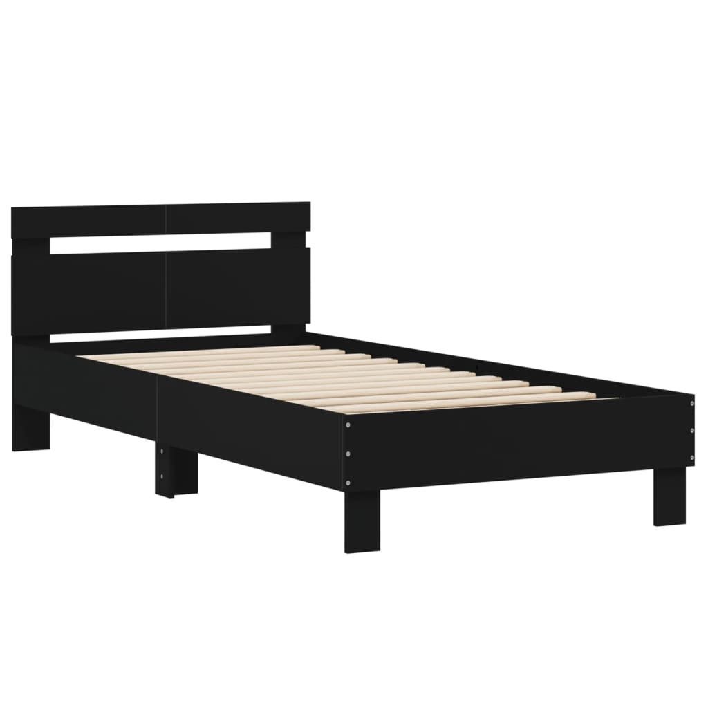 furnicato Bettgestell mit Kopfteil Schwarz 100x200 günstig online kaufen