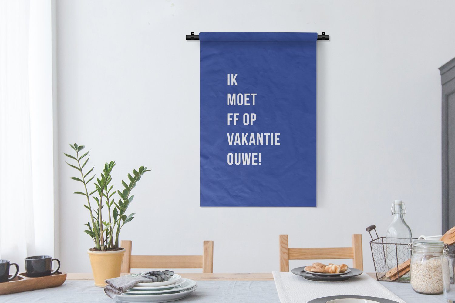 in Wanddekoobjekt - Mann! Blau - fahren, Kinderzimmer MuchoWow Wohnzimmer, Wanddeko Zitate Schlafzimmer, - für alter Kleid, den Urlaub Urlaub, muss Ich Wandbehang,