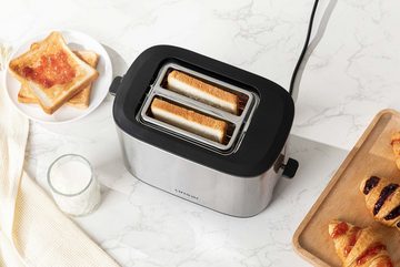 Linsar Toaster 6 Bräunungsstufen, Krümelschublade, integrierter Brötchenaufsatz