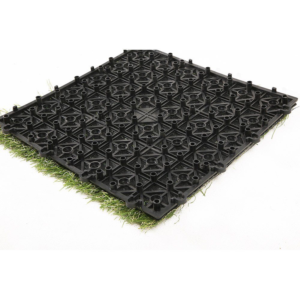 HOME DELUXE Kunststoff-Fliesen KUNSTRASEN FLIESE JUBIN, Terrassenfliese Klickfliese Balkonplatten