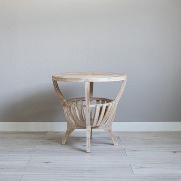 livasia Beistelltisch livasia Couchtisch rund aus Bali, Teakholz Ø 55cm / Höhe 55cm