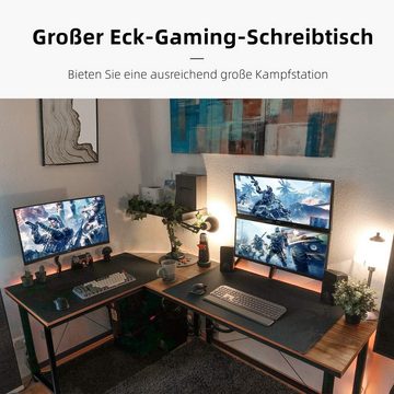 TLGREEN Eckschreibtisch L-förmiger Schreibtisch, 167 cm Gaming Tisch, L-Form Computertisch, 167 cm Eckschreibtisch für Büro, Breite 120cm