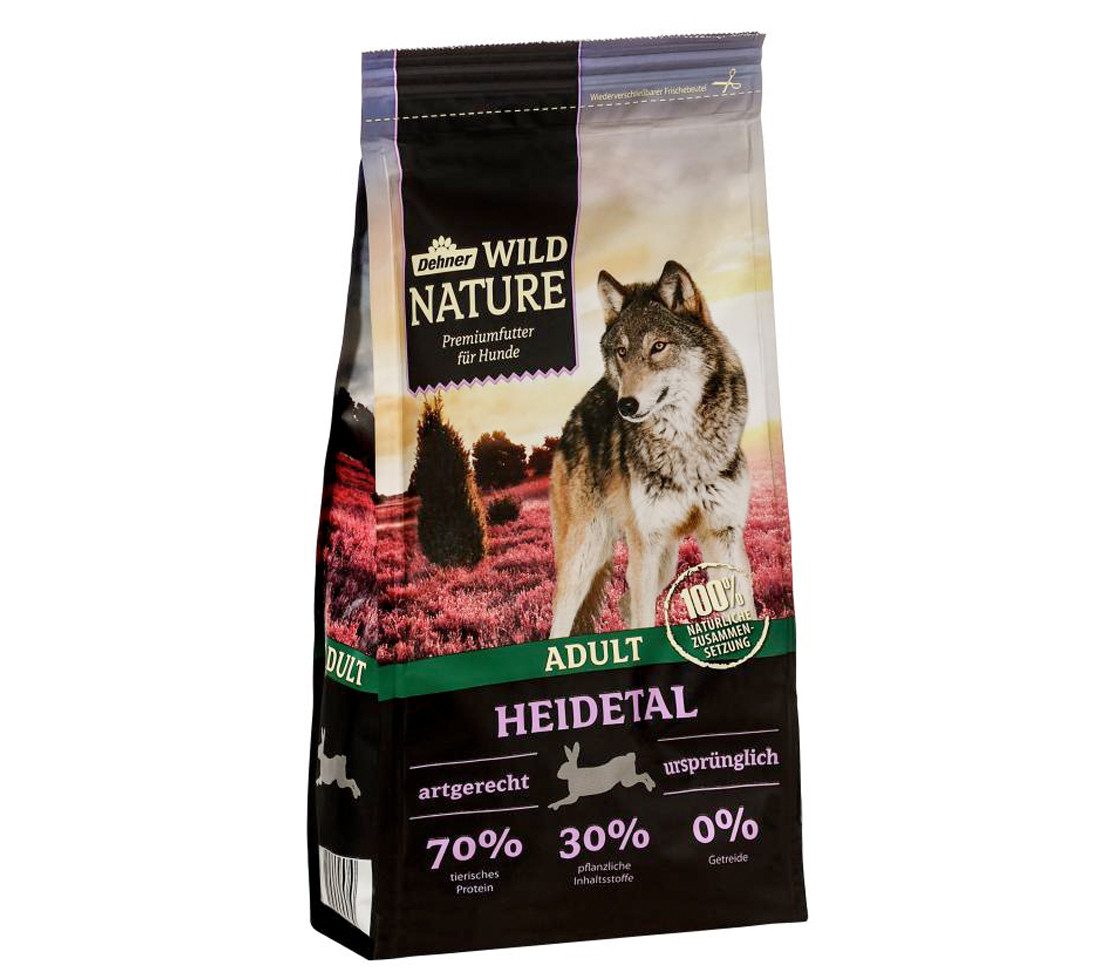 Dehner Wild Nature Heidetal Adult Lamm, 4 kg/12 kg, getreidefrei / zuckerfrei Kaninchen, Trockenfutter für: Hunde, Trockenfutter für ausgewachsene Hunde
