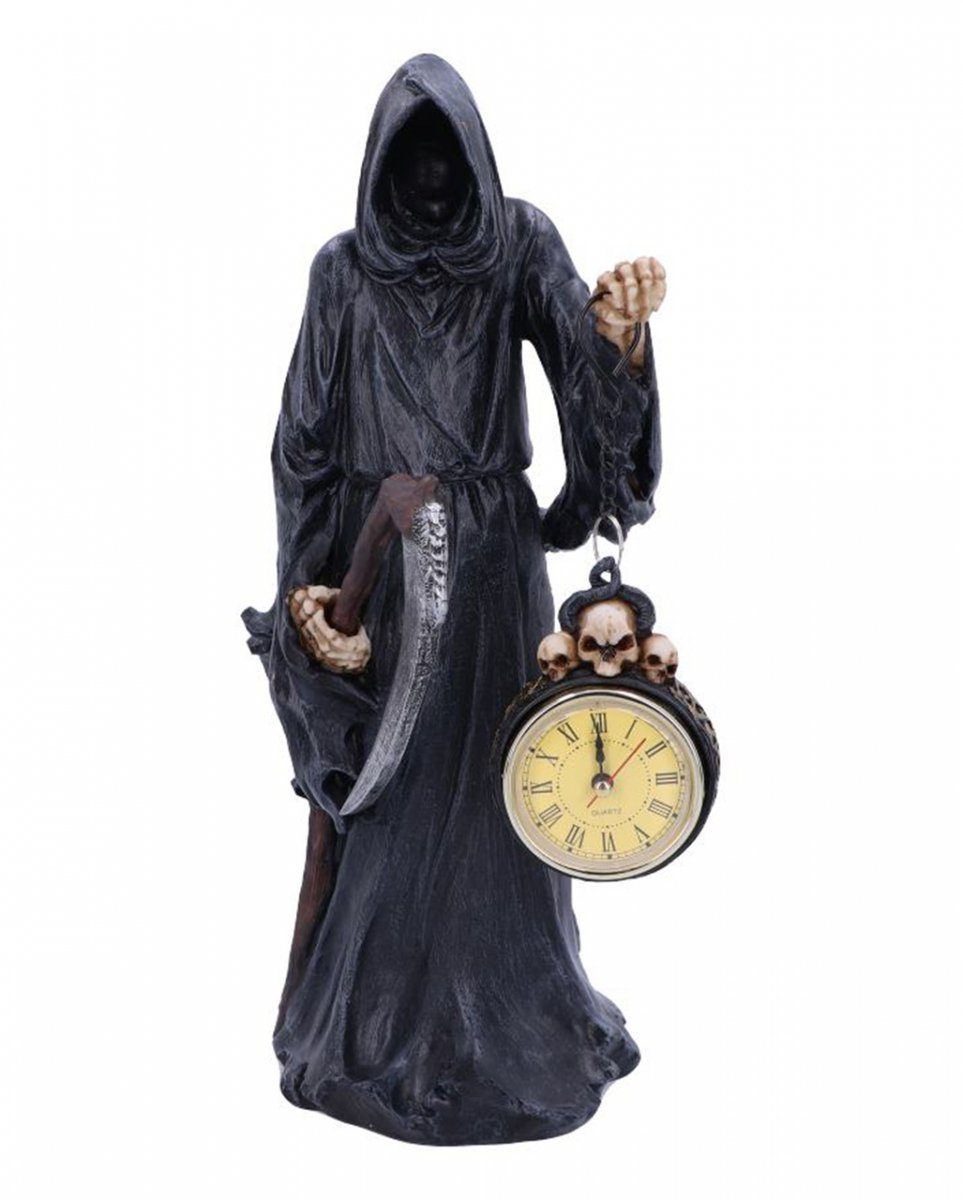 Horror-Shop Dekofigur Schwarzer Sensenmann mit Sense & Uhr 39,5 cm