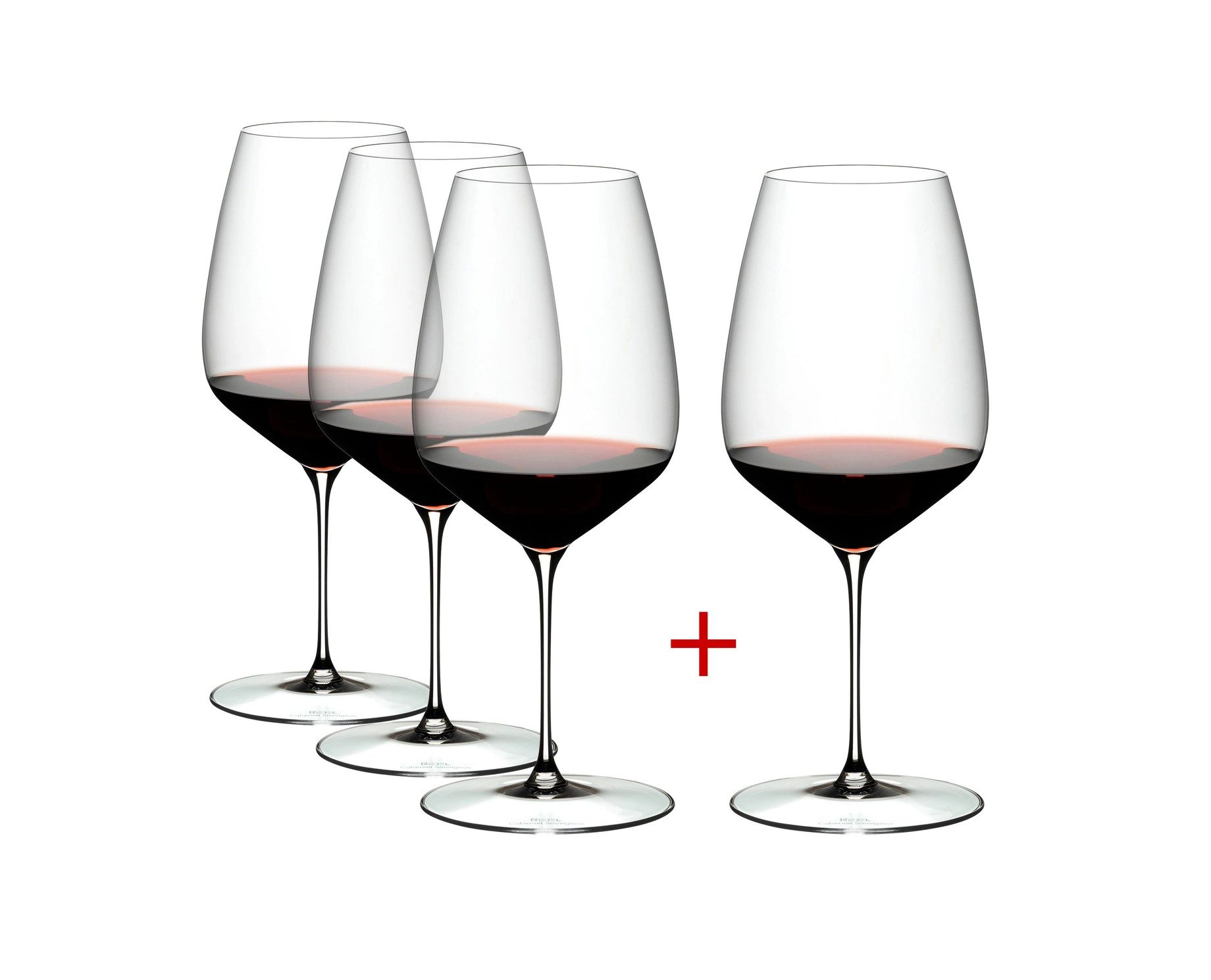 RIEDEL THE WINE GLASS COMPANY Rotweinglas Riedel Veloce Rotweinglas Cabernet/Merlot 4er Set, Kristallglas