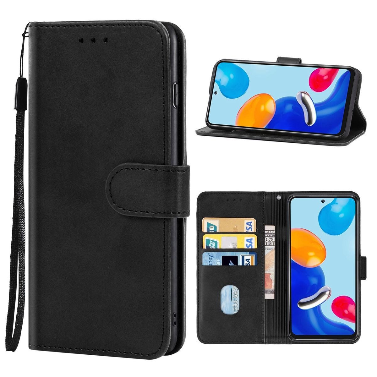 König Design Handyhülle Xiaomi Redmi Note 11 Global, Schutzhülle Schutztasche Case Cover Etuis Wallet Klapptasche Bookstyle