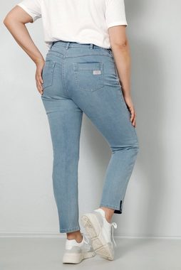MIAMODA Regular-fit-Jeans Jeans Slim Fit Saumschlitz 5-Pocket