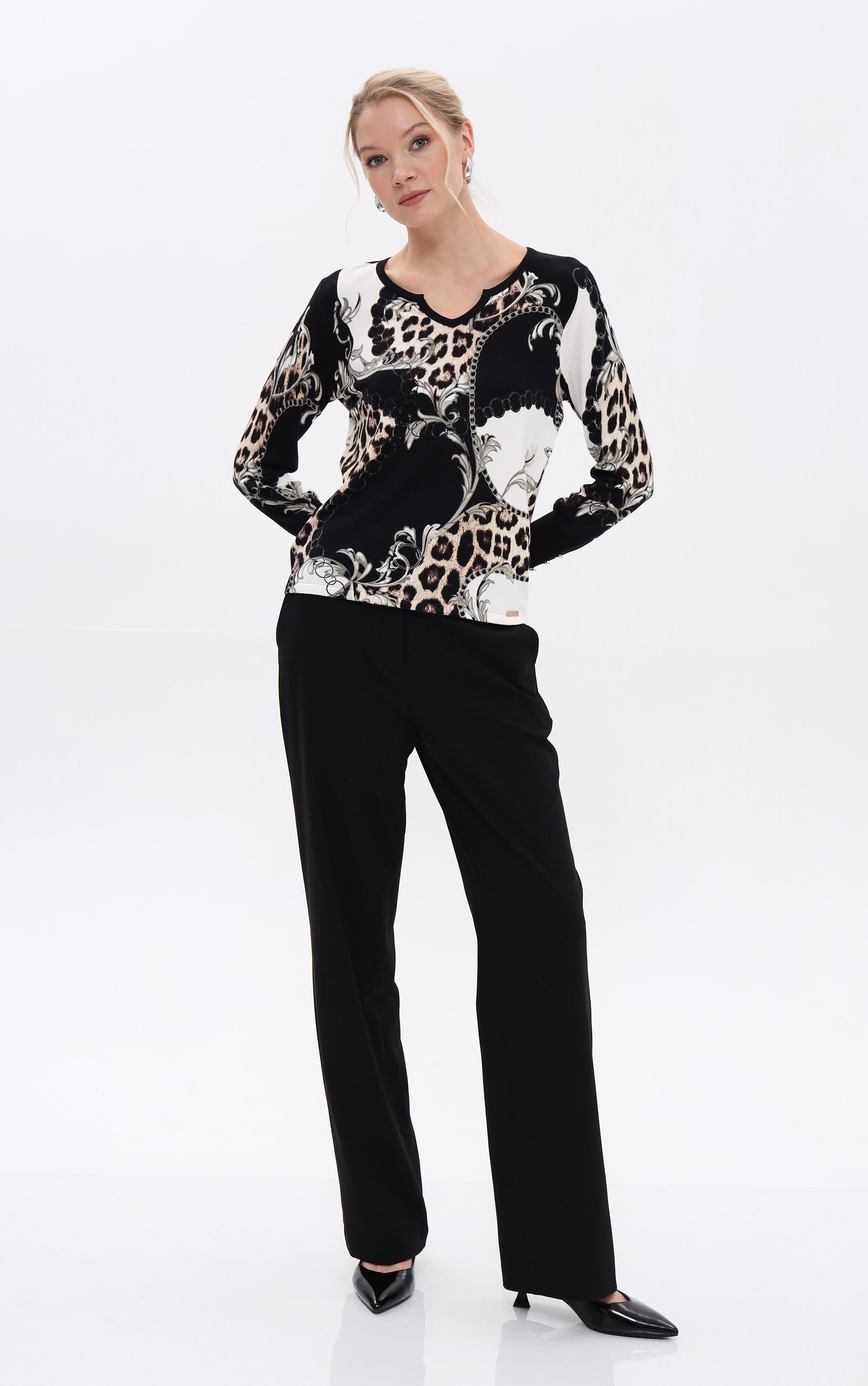 Passioni Strickpullover im Mustermix günstig online kaufen