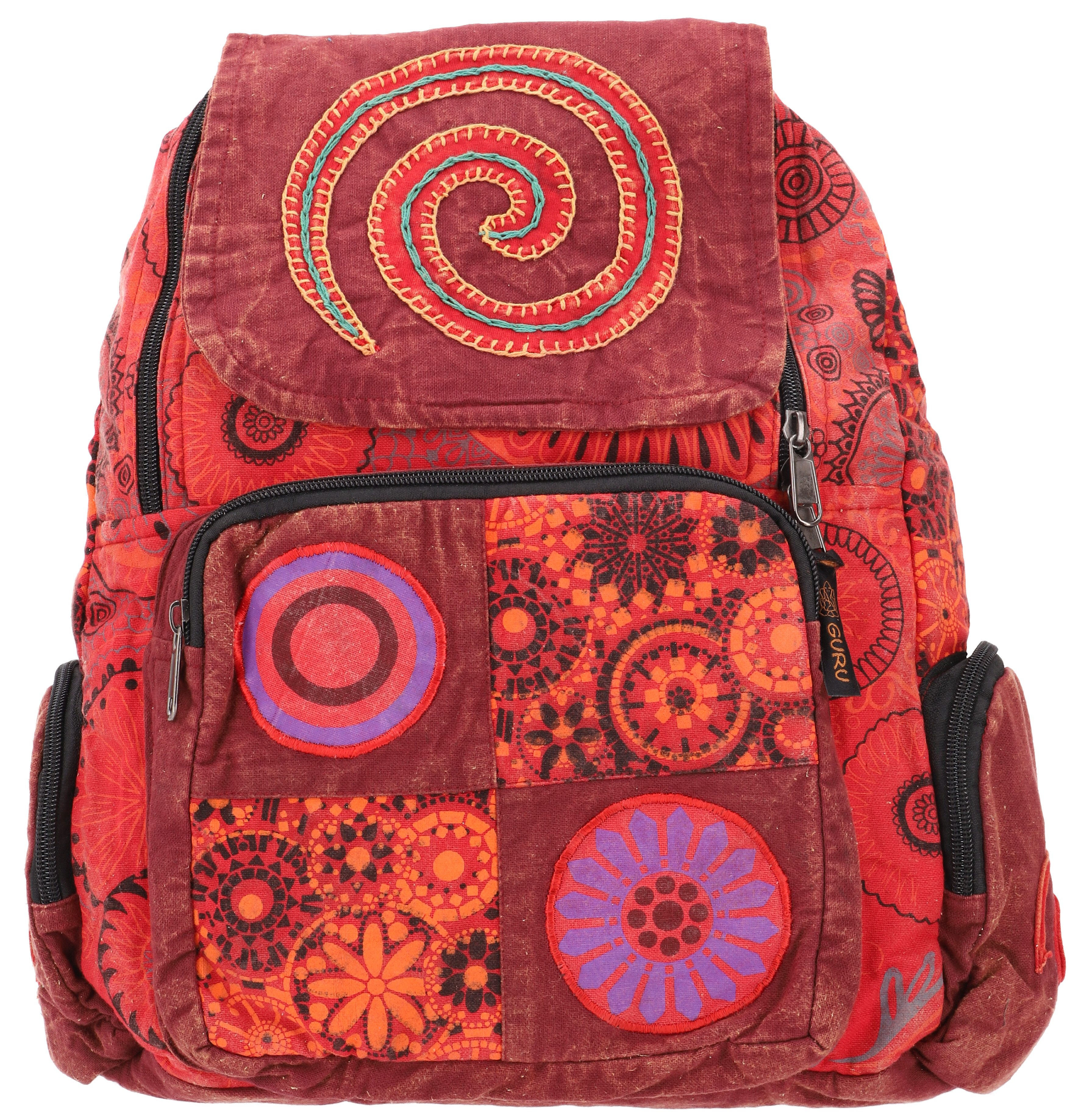 Guru-Shop Freizeitrucksack Patchwork Rucksack, Stonewash Freizeitrucksack,..