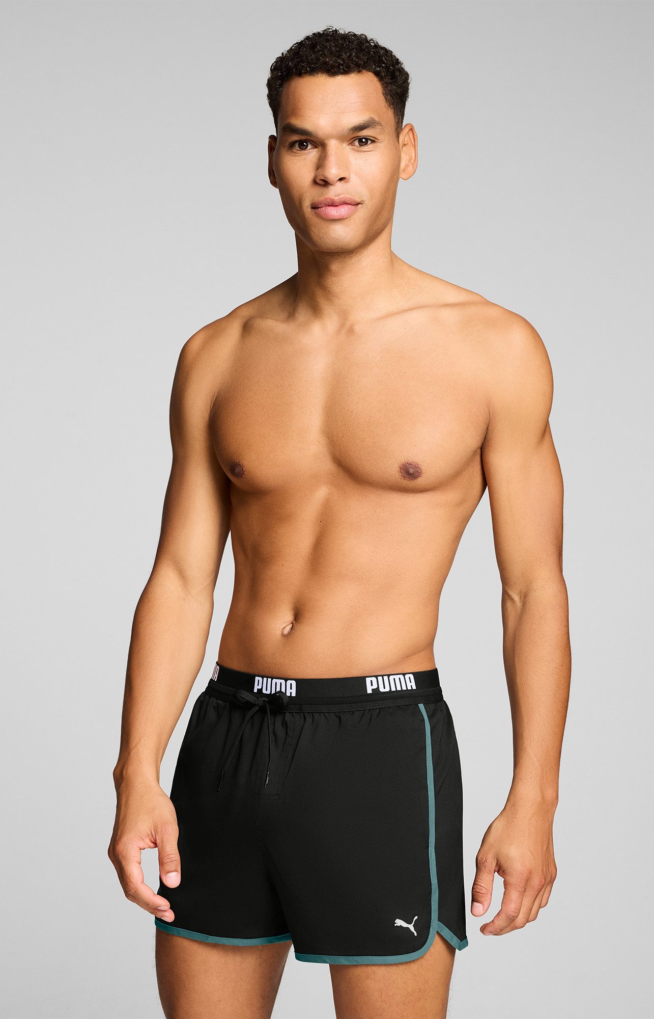 PUMA Badeshorts PUMA SWIM MEN TRACK SHORT SHORTS mit Gummizug und Bindekordel