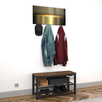 Primedeco Garderobenpaneel Magnetwand und Memoboard aus Glas Metallhintergrund Gold