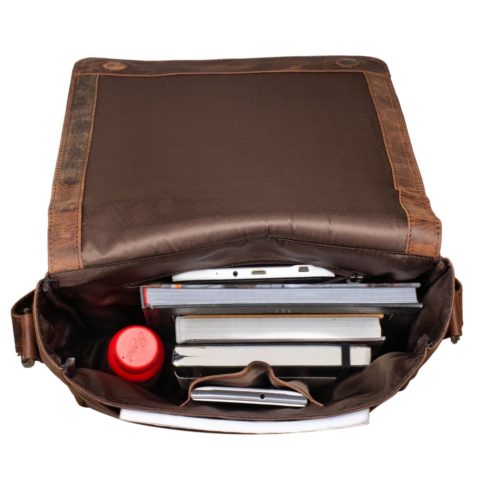 STILORD Schultertasche "Jones" Herrentasche Leder Mittel-Groß