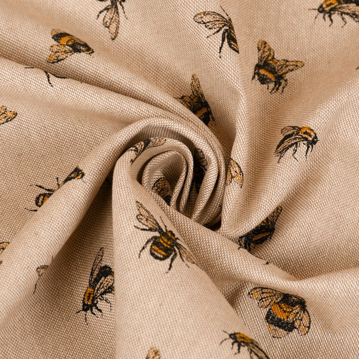 SCHÖNER LEBEN. Tischdecke SCHÖNER LEBEN. Tischdecke Bee Buzzing Bienen Hummeln natur gelb, handmade
