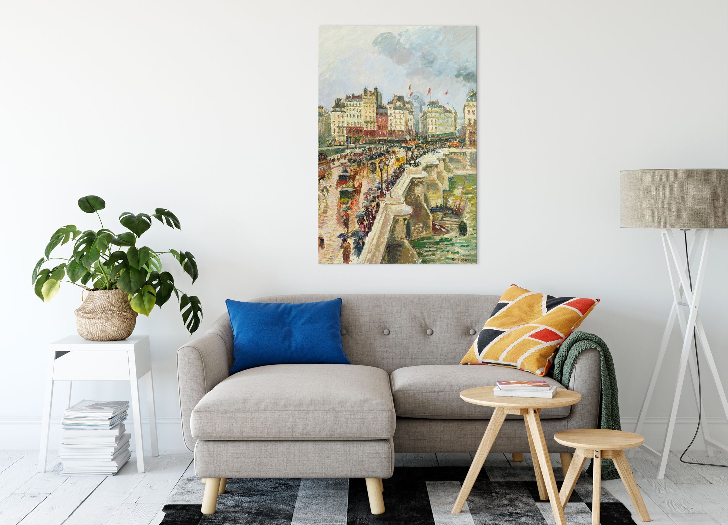 Pixxprint Leinwandbild Camille Pissarro - Pont Neuf, Camille Pissarro - Pont Neuf (1 St), Leinwandbild fertig bespannt, inkl. Zackenaufhänger