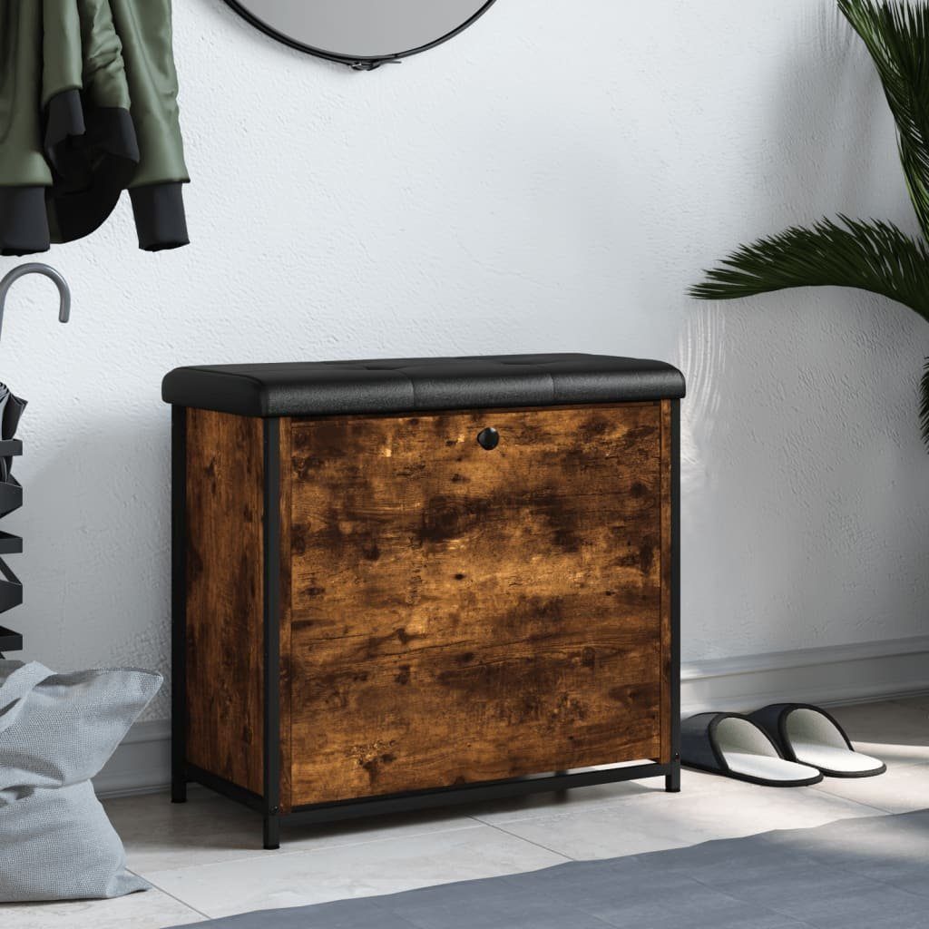 vidaXL Sitzbank Schuhbank mit Klappe Räuchereiche 62x32x56 cm