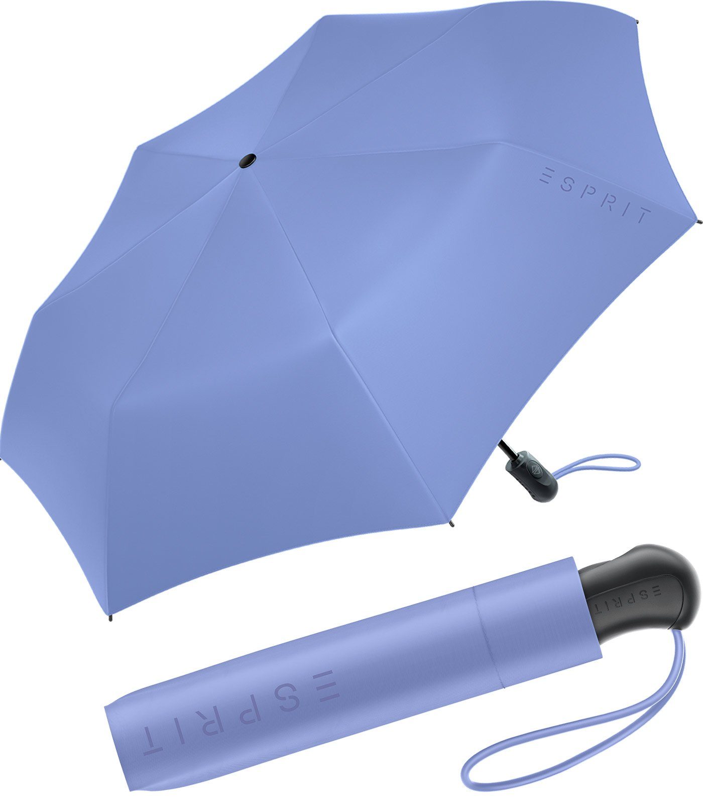 Esprit Taschenregenschirm Damen Easymatic Light Auf-Zu Automatik FJ 2023, stabil und praktisch, in den neuen Trendfarben lila | Taschenschirme
