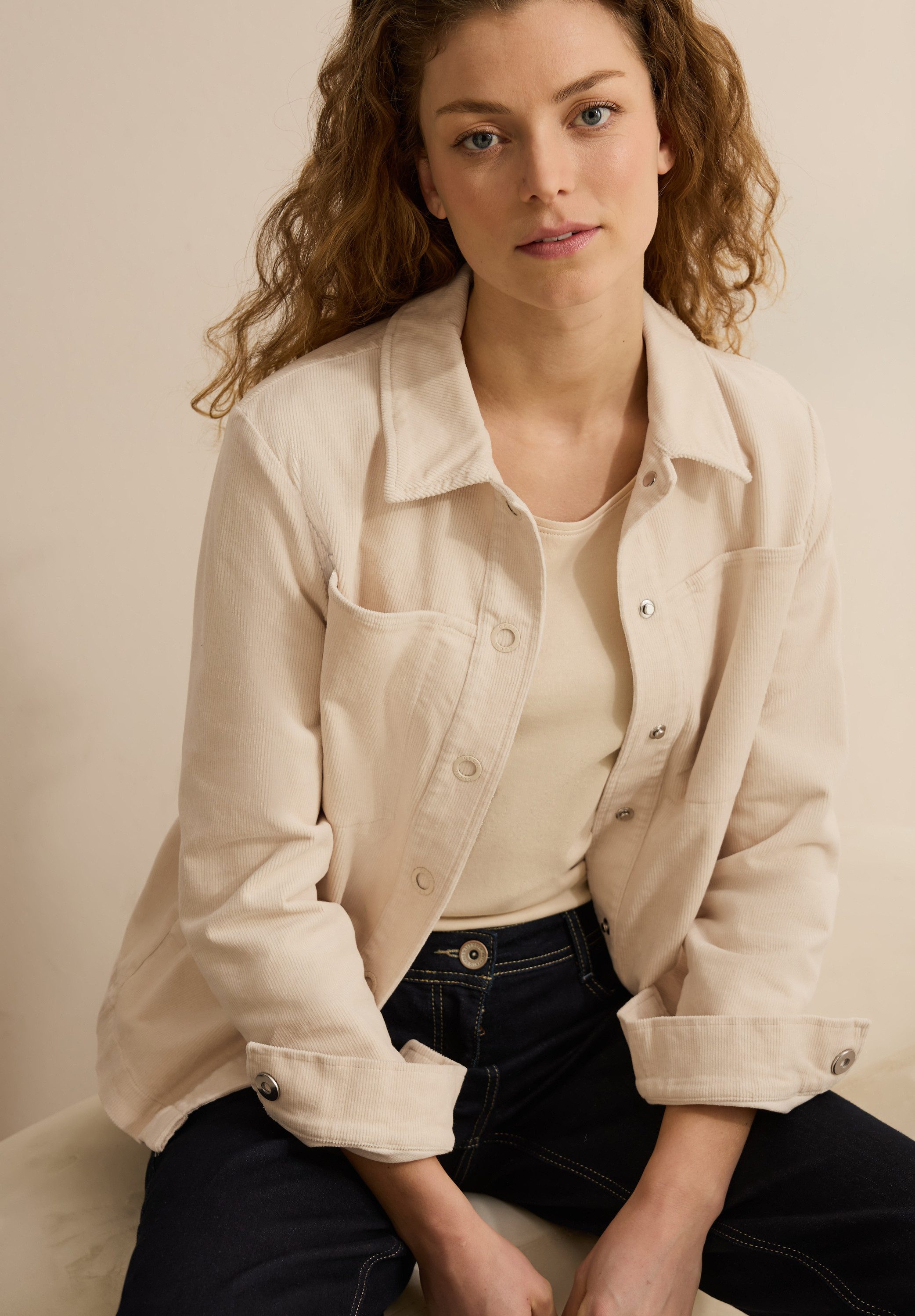 CECIL Cordjacke aus Baumwolle mit Stretchanteil