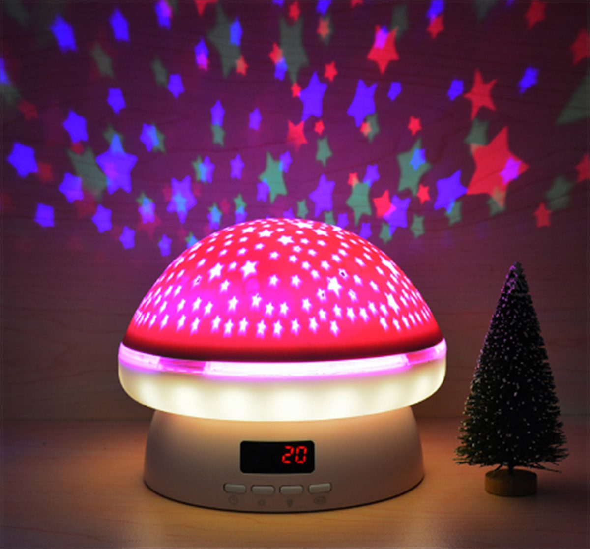 carefully selected LED Nachtlicht LED-Nachtlicht, rotierendes Rosa Pilz-Sternenhimmel-Lichtspielzeug