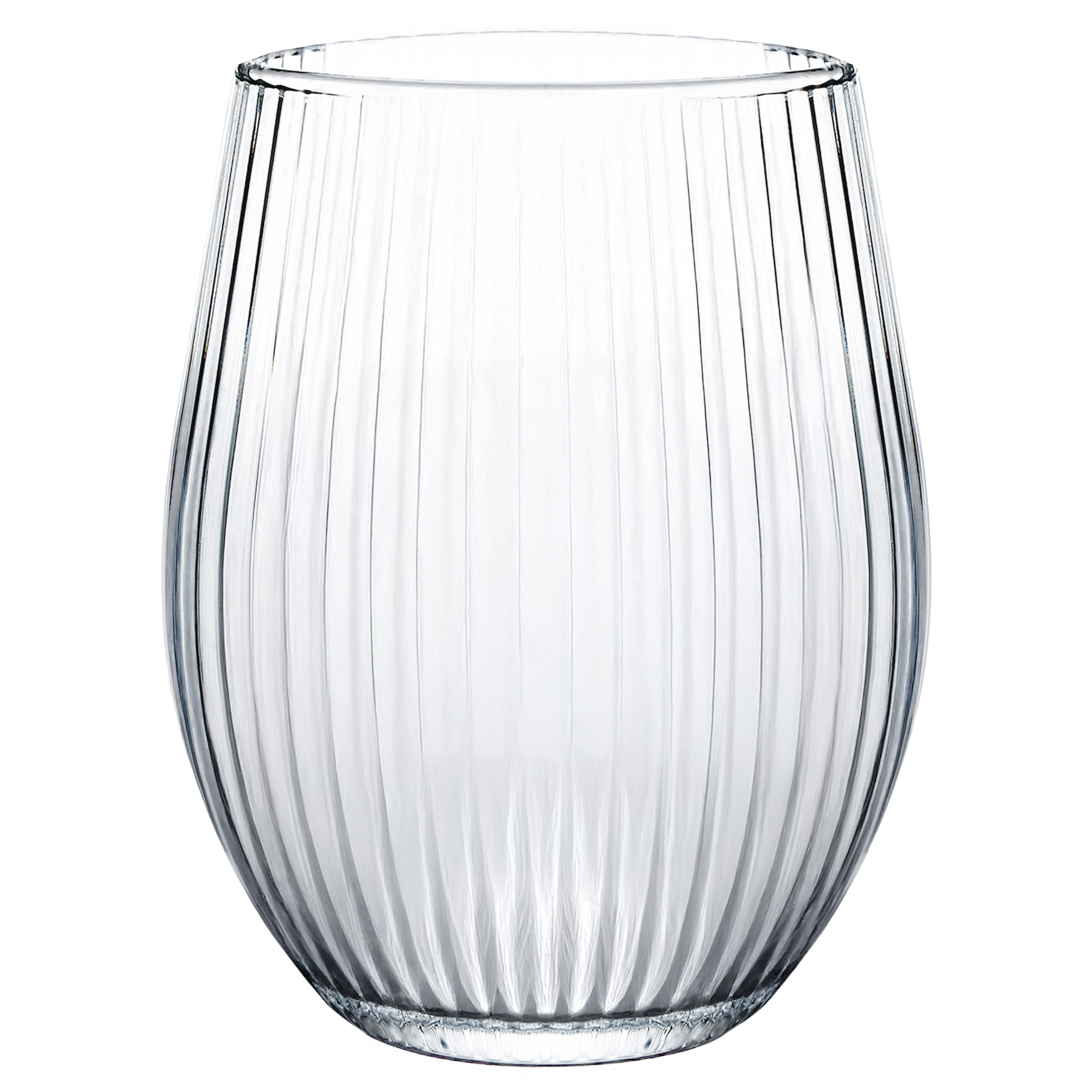 Gläser-Set Geriffelte Glas 500 ml, Trinkgläser, Wassergläser spülmaschinenfest