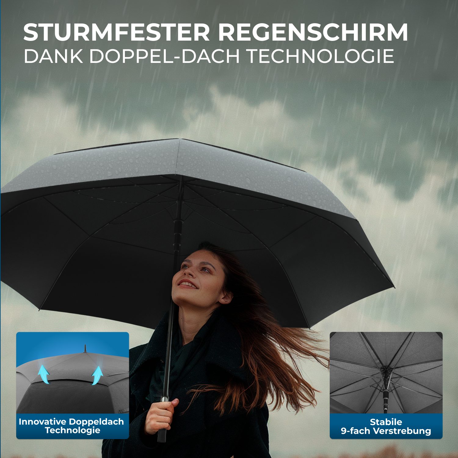 Styngard Golfregenschirm BELFAST, XXL Regenschirm Groß für 2 Personen