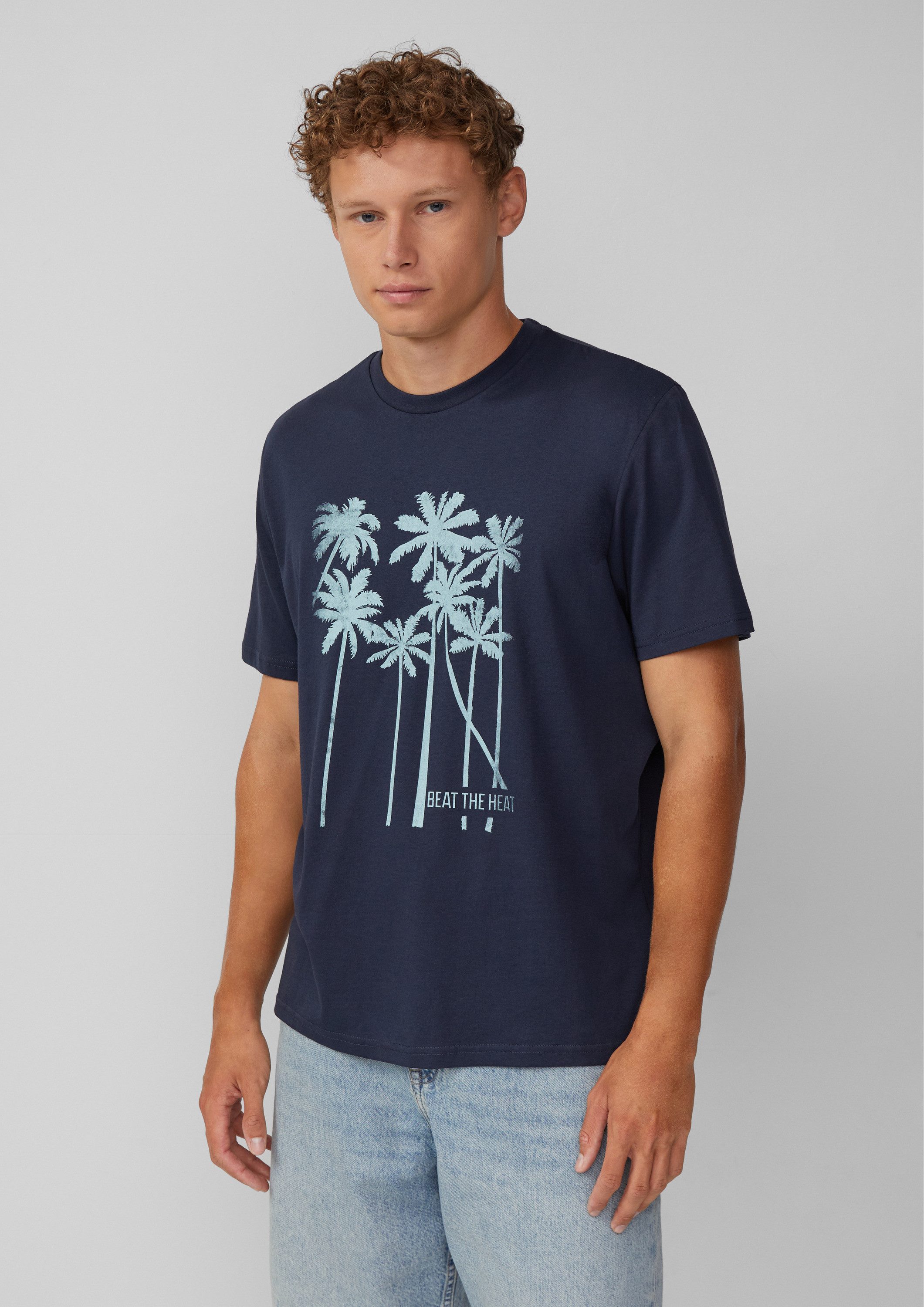 QS Kurzarmshirt T-Shirt Rundhals-T-Shirt mit Frontprint günstig online kaufen