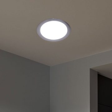 etc-shop LED Einbaustrahler, LED-Leuchtmittel fest verbaut, Warmweiß, 4er Set LED Einbau Leuchte Chrom Flur Strahler rund Küchen