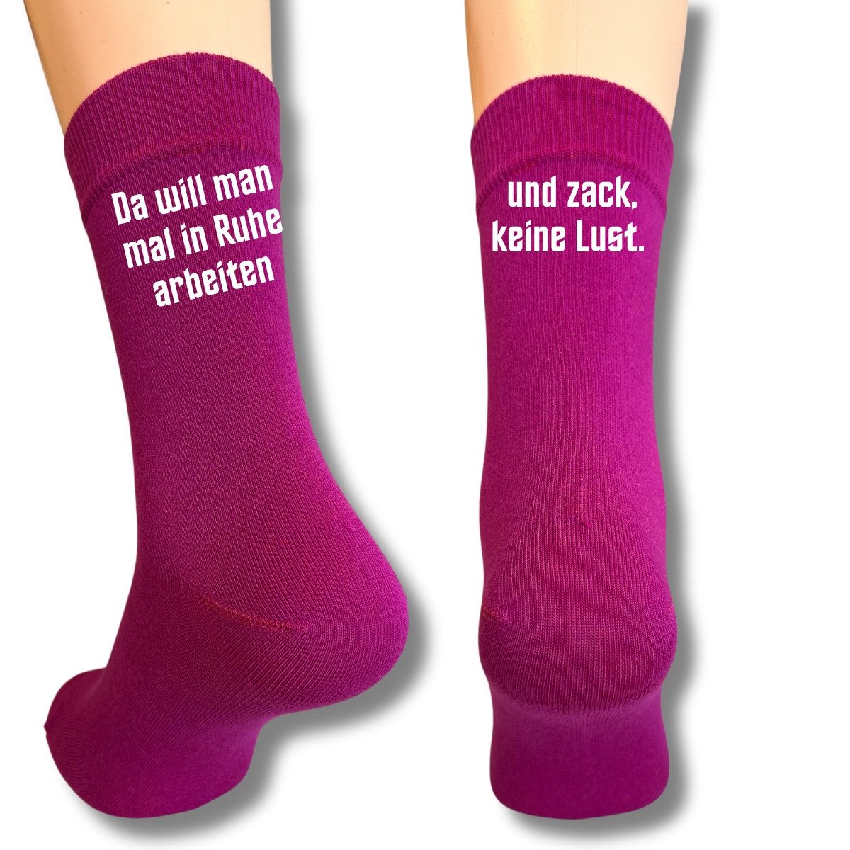 Basicsocken Spruchsocken "Da will man mal in Ruhe arbeiten..." beere, 39-42