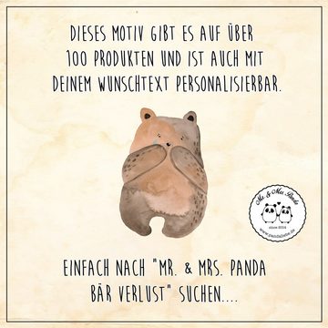 Mr. & Mrs. Panda Handtuch Bär Verlust - Grau Pastell - Geschenk, Kinder Handtuch, Teddybär, Ted, (1-St), Kreative Sprüche
