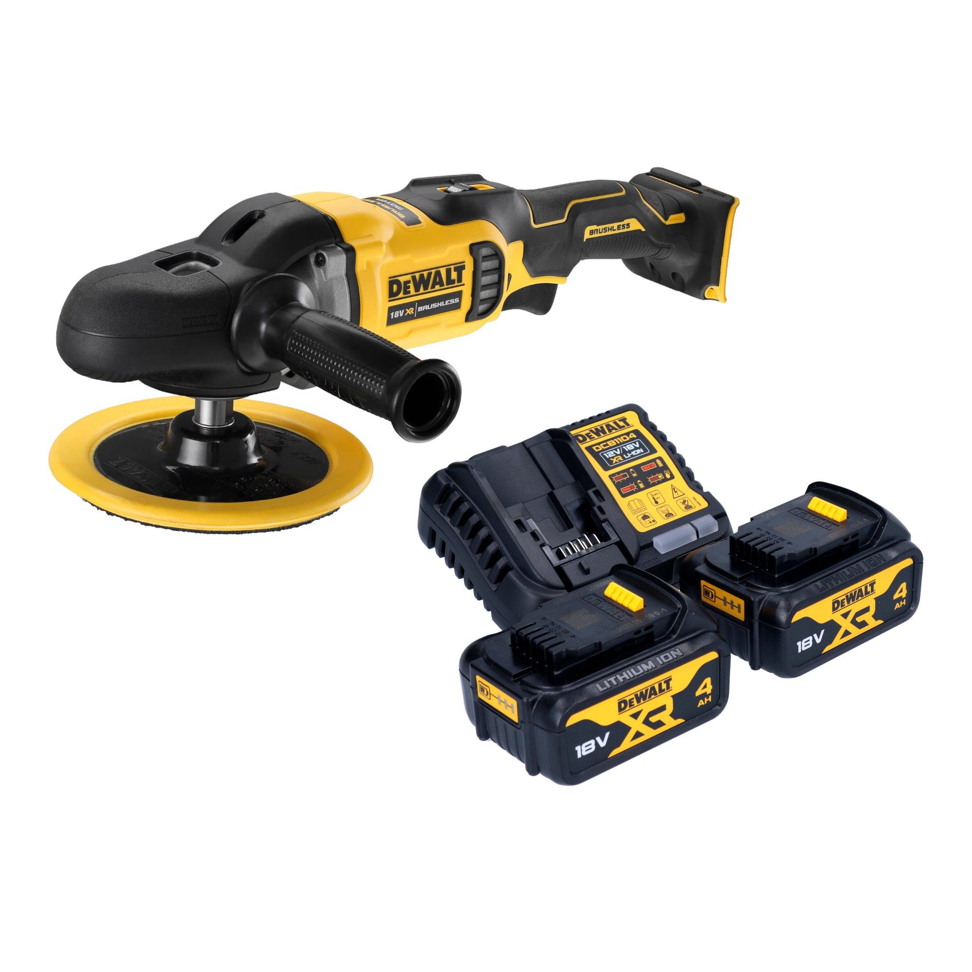 DeWalt Rotationsschleifer DCM 849 M2 Akku Exzenter Poliermaschine 18 V 180 mm Brushless + 2x
