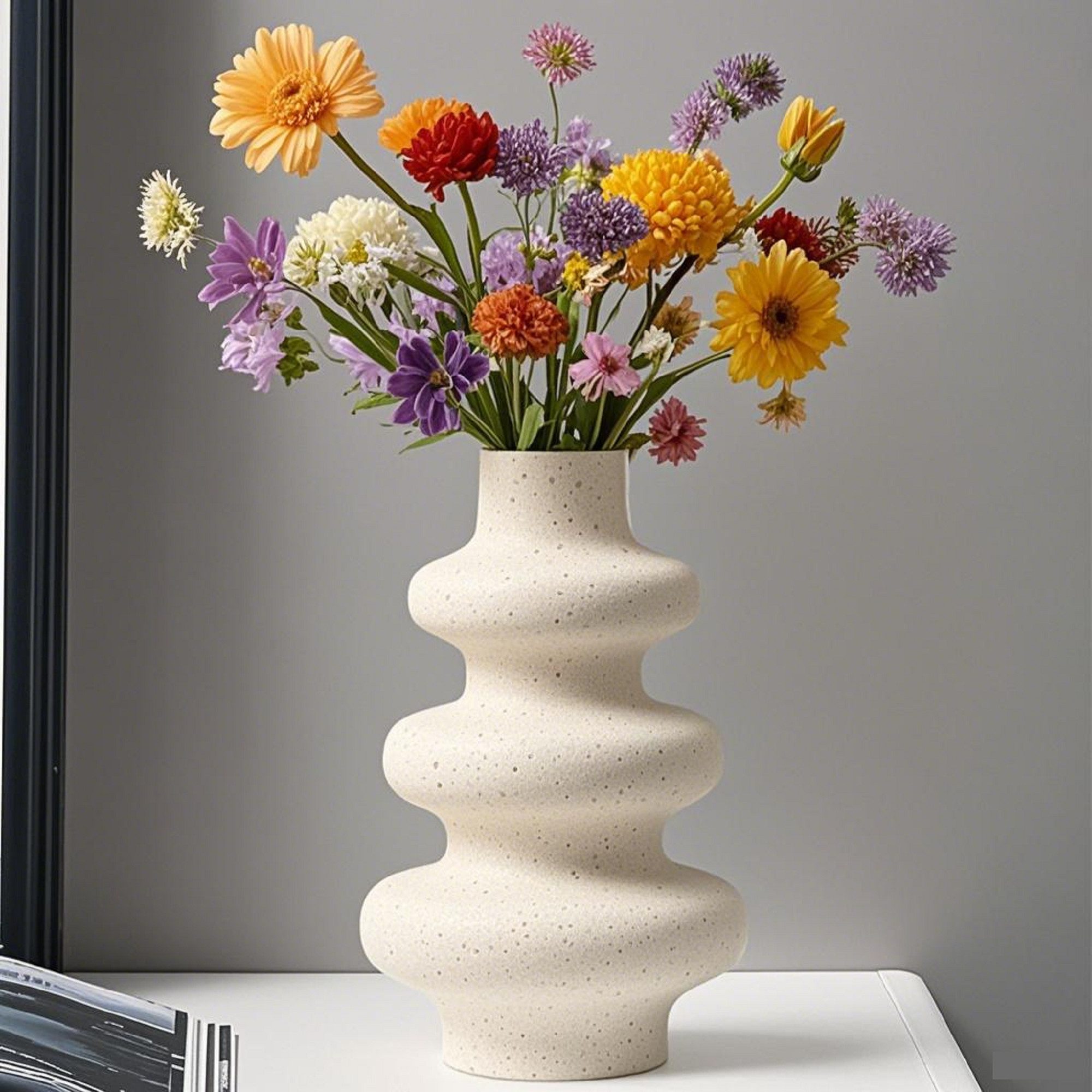 YINDN Dekovase Keramik Vase, Getrockneter Blumenbehälter, günstig online kaufen