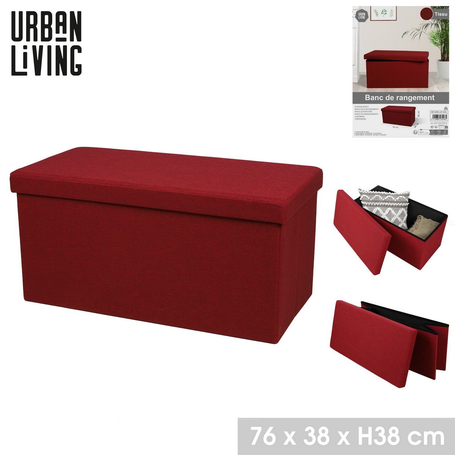 Urban Living Sitztruhe Sitzbank mit Aufbewahrungsbox günstig online kaufen