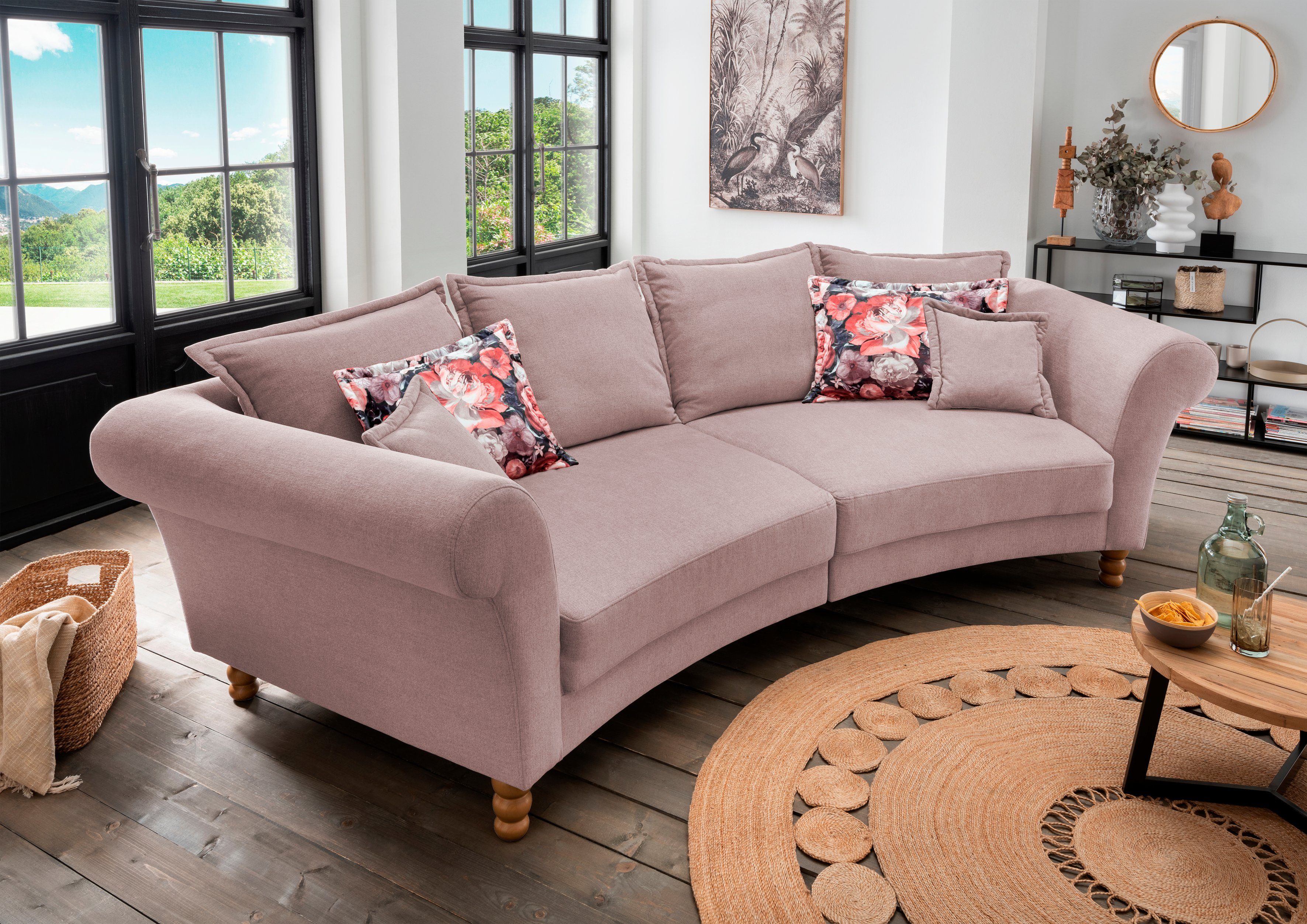 Home affaire Big-Sofa Tassilo geschwungene Formensprache, bequem, Mega Sofa, Breite 350cm