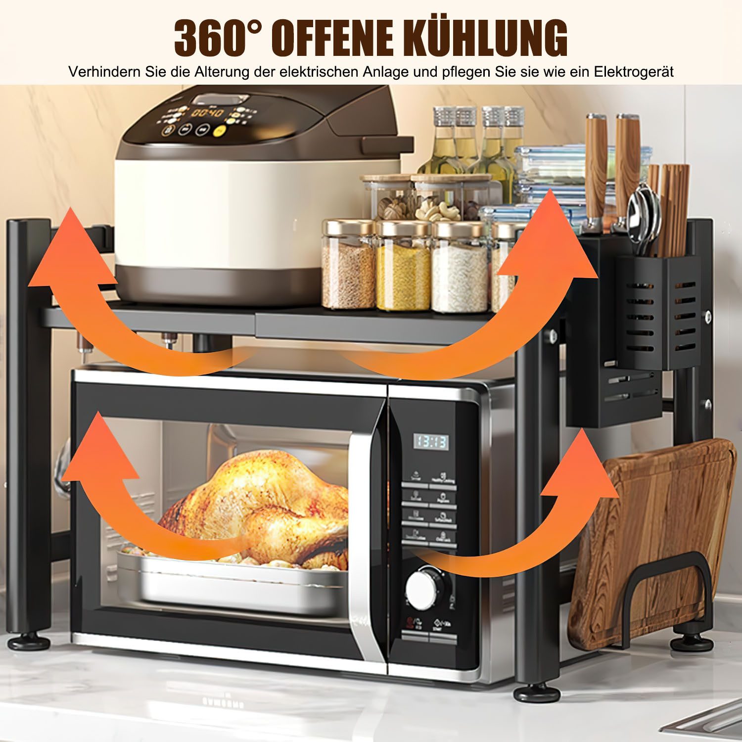 SURFOU Standregal Mikrowellen Regal 2-Stufig Microwave Shelf Schrank Küchen günstig online kaufen