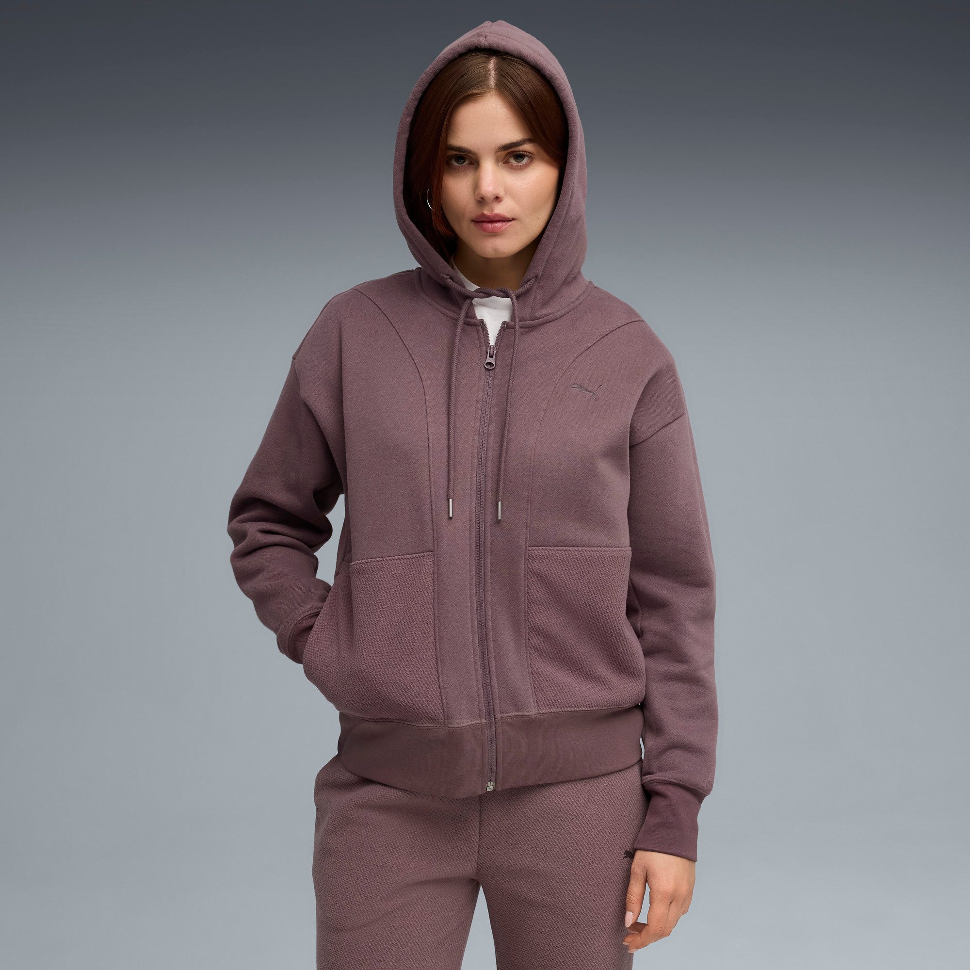 PUMA Kapuzensweatshirt HER RELAXED FULL-ZIP HOODIE FL