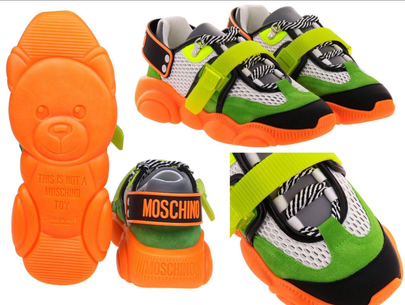 Moschino MOSCHINO COUTURE Special Teddy Shoes Fluo Sneakers Trainers Schuhe Tur Sneaker