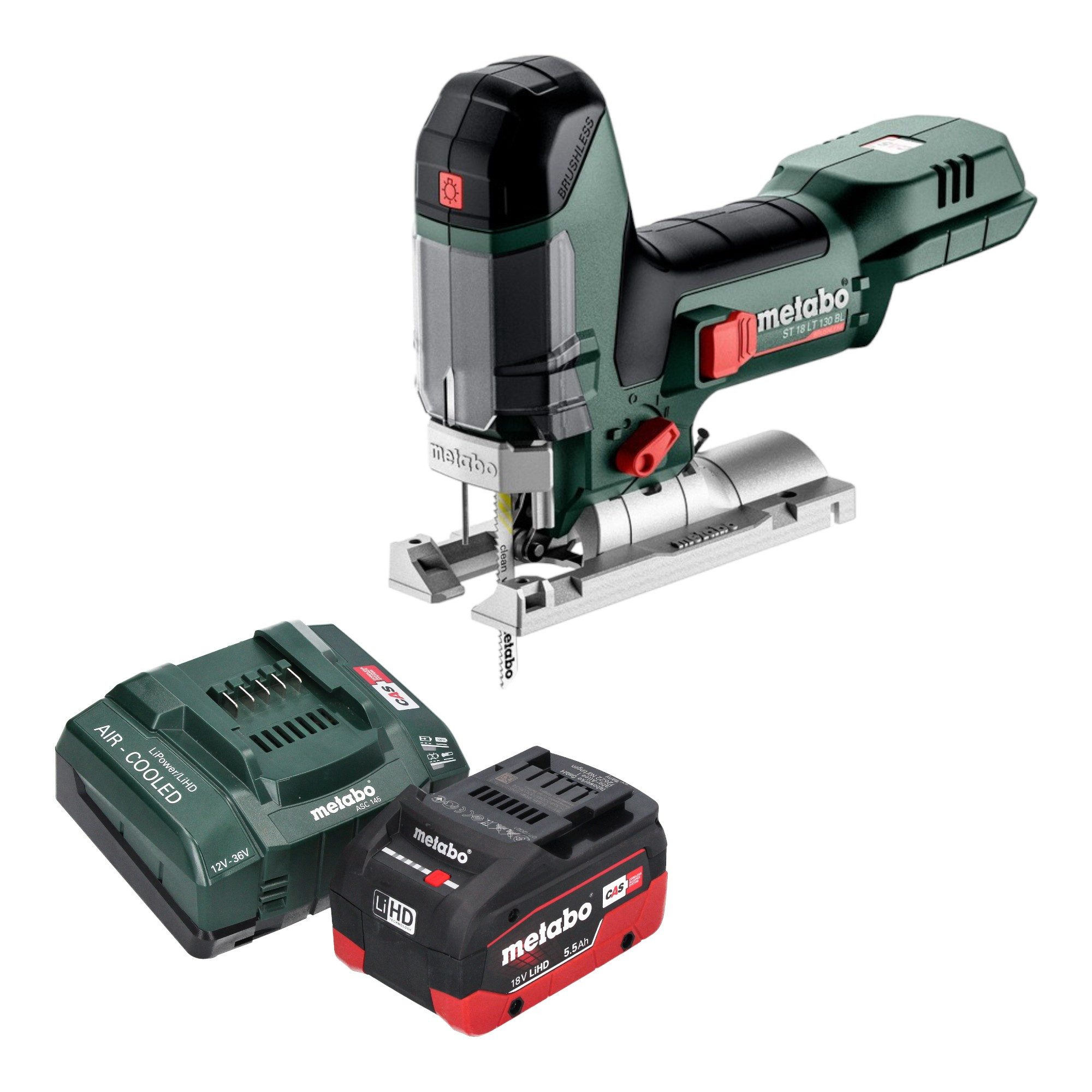 metabo Akku-Stichsäge ST 18 LT 130 BL 18 V 130 mm Brushless + 1x LiHD Akku 5,5 Ah