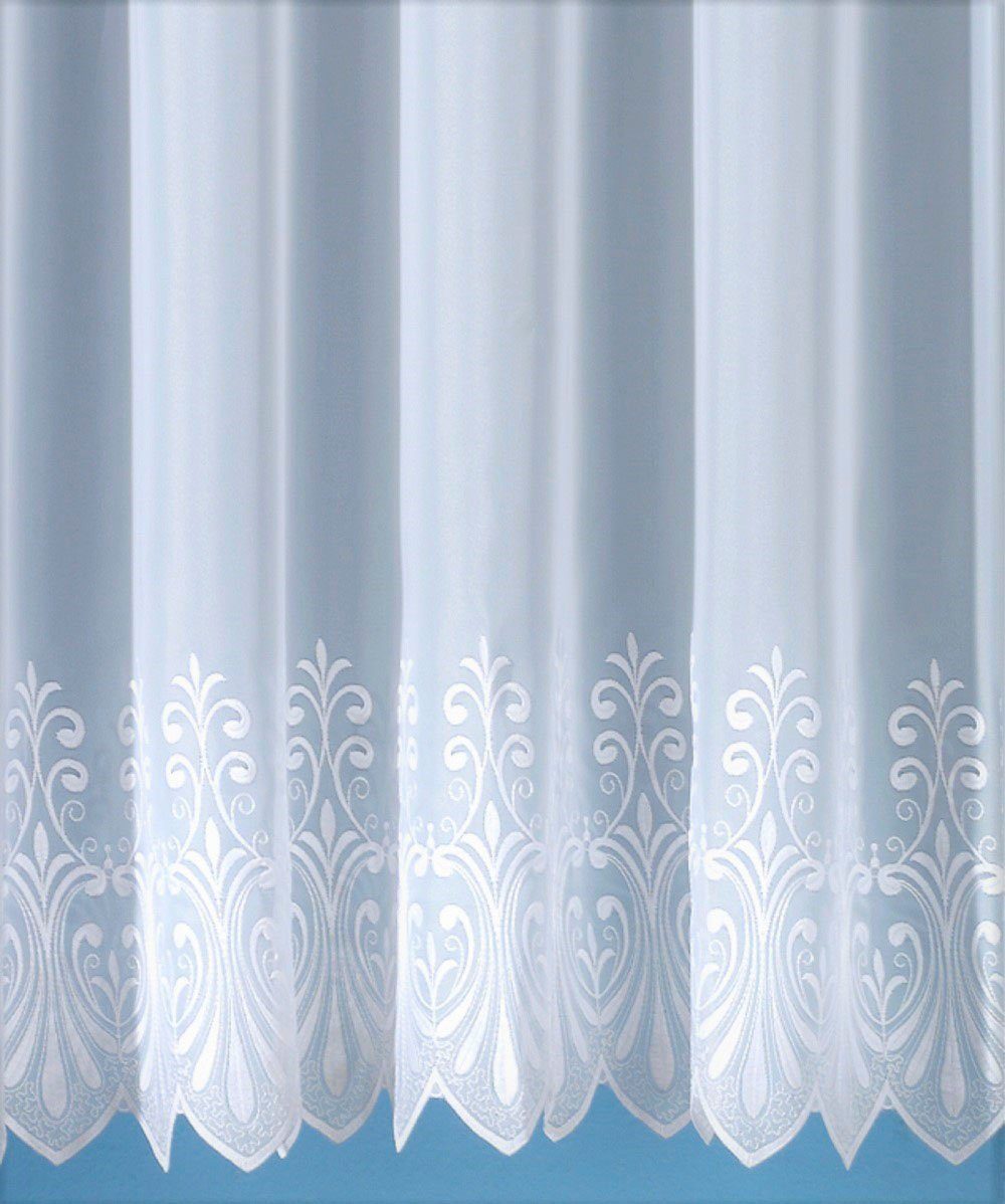 Gardine Heidelberg, Weckbrodt, Kräuselband (1 St), transparent, Voile, Store,  Voile, mit 1 oder 2 Bordüren, Kante, gebogt, floral