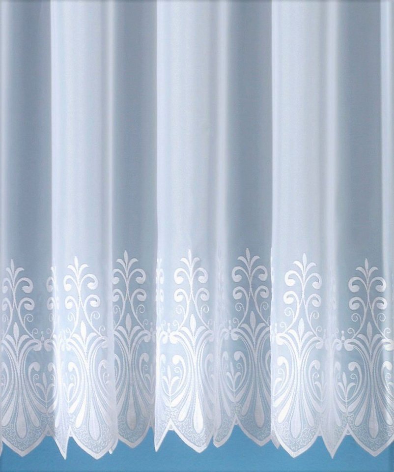 Gardine Heidelberg, Weckbrodt, Kräuselband (1 St), transparent, Voile, Store,  Voile, mit 1 oder 2 Bordüren, Kante, gebogt, floral