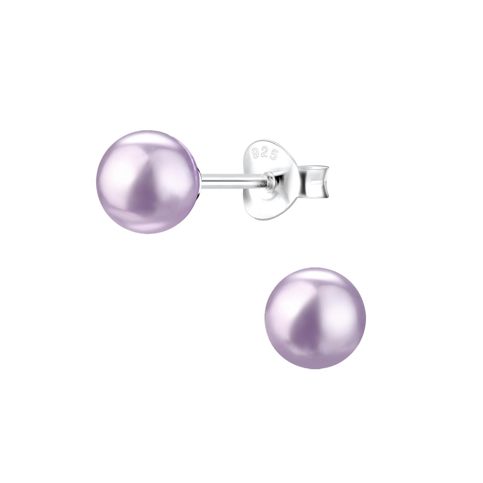 Monkimau Ohrring-Set 6mm Perlen Ohrringe 925 Silber, Hypoallergen