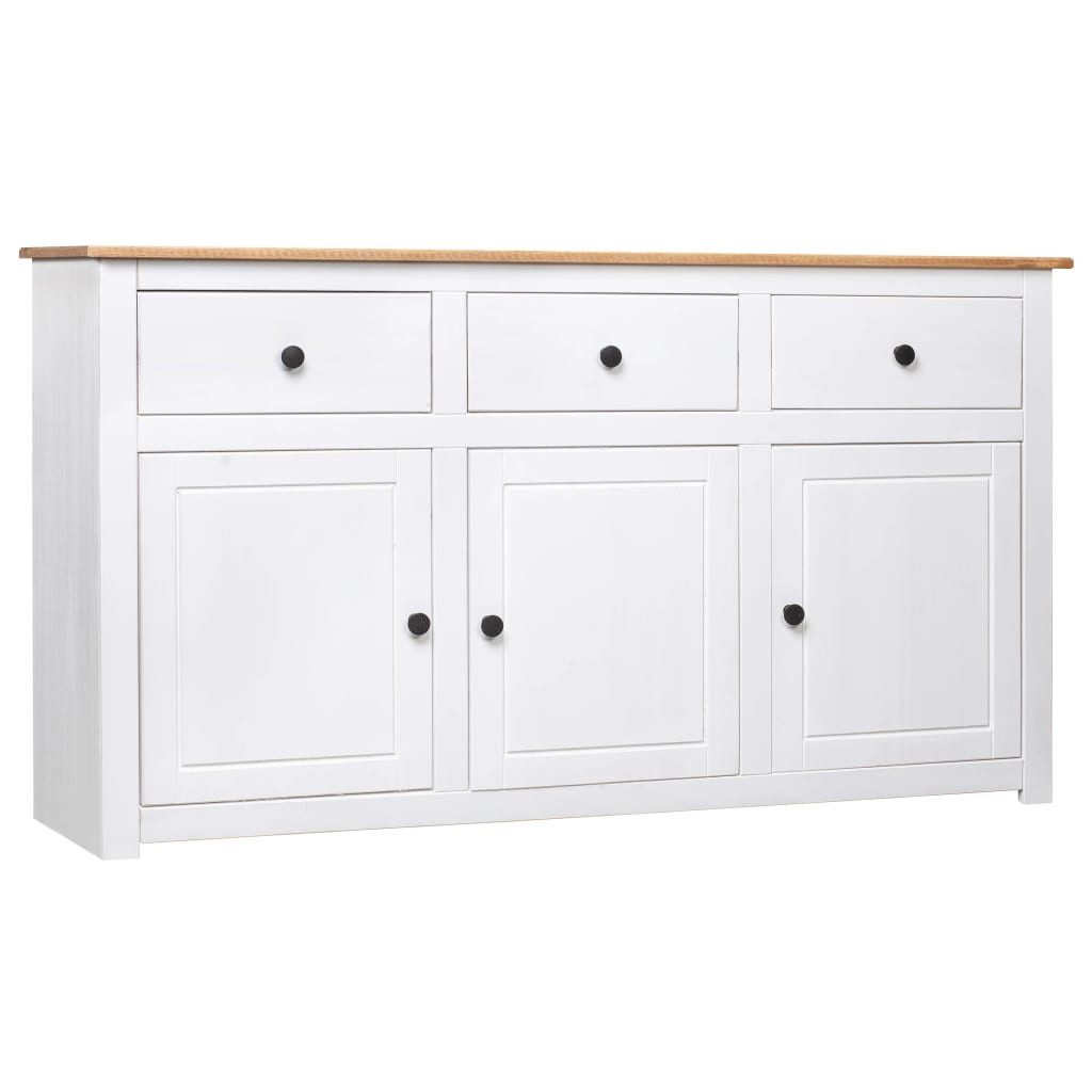 furnicato Sideboard Weiß 135x40x80 cm Kiefernholz Panama (1 St) günstig online kaufen